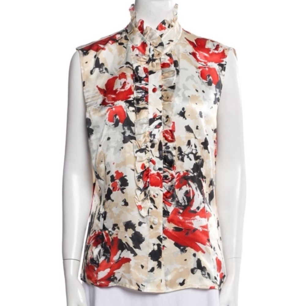 St John Collection silk blouse.